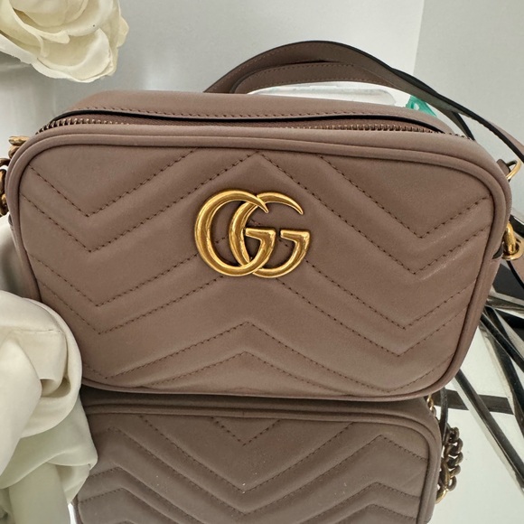 Gucci dusty pink mini marmont vguc bag crossbody - Picture 2 of 8
